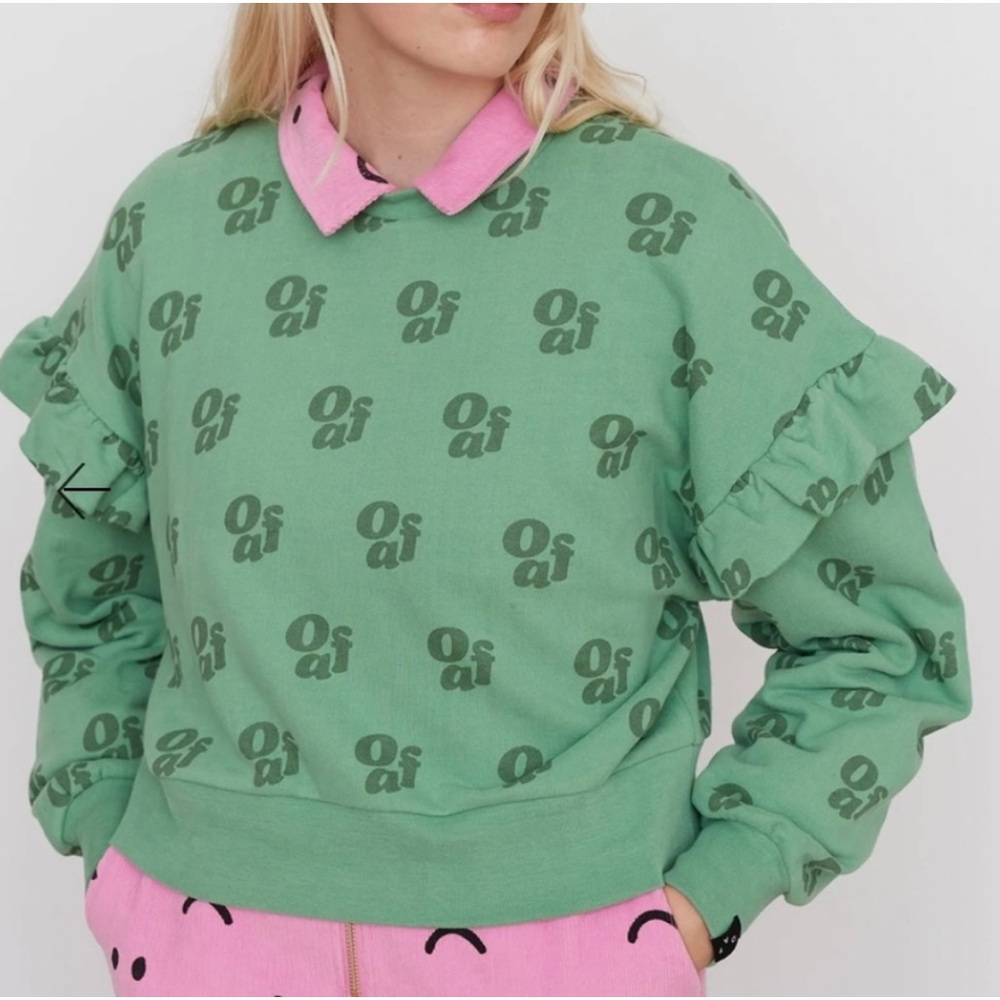 💚💚💚 Oaf Repeat Frilly Sweatshirt by Lazy Oaf. Xs